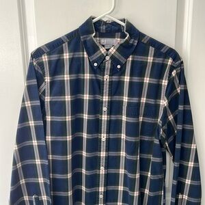 JCP Navy plaid shirt size M